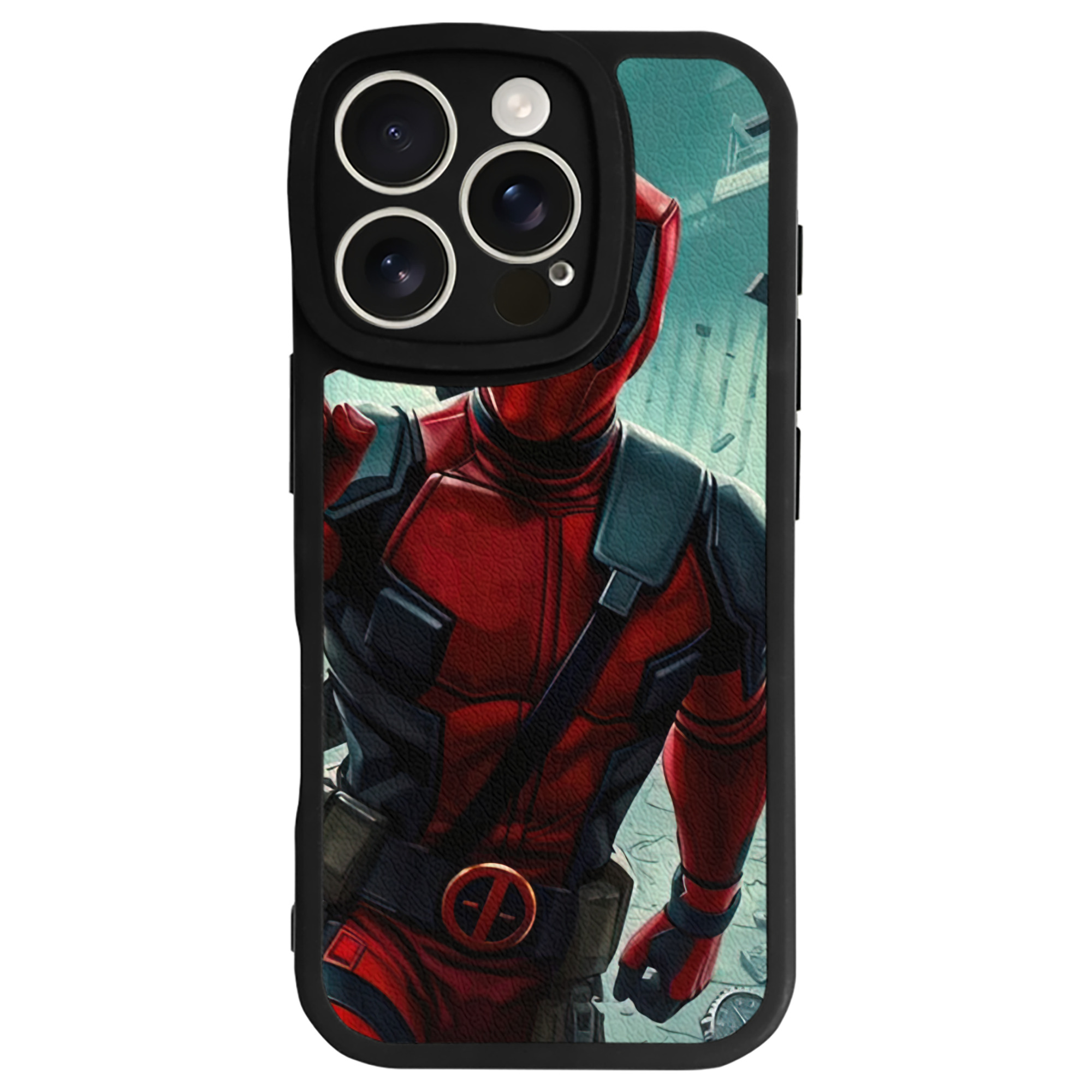 （画像用） Deadpool デッドプール 【iPhone 16シリーズ対応】シリコンスマホケース（レザー調） 材質：シリコン
